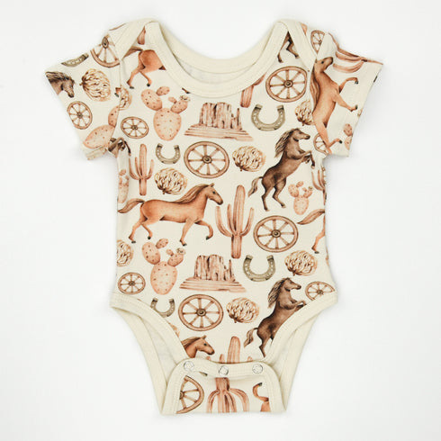 Organic Cotton Short Sleeve Baby Bodysuit, Ryder Organic Earthy Clothing